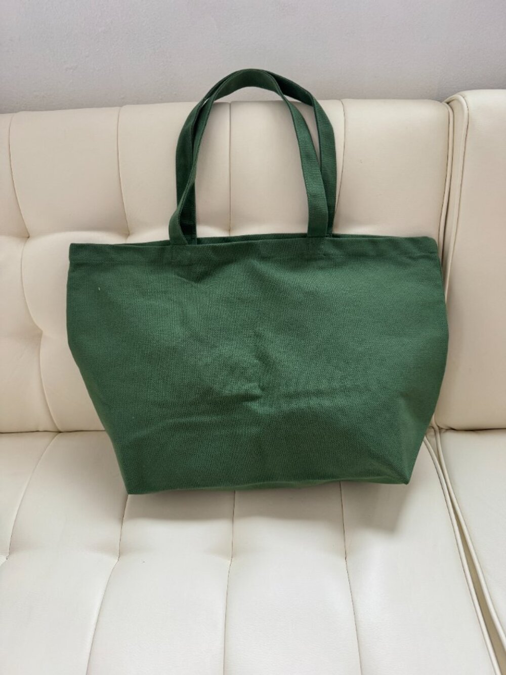 Sézane limited edition Boston Mon Amour olive green cotton canvas tote - NWOT - Picture 2 of 5